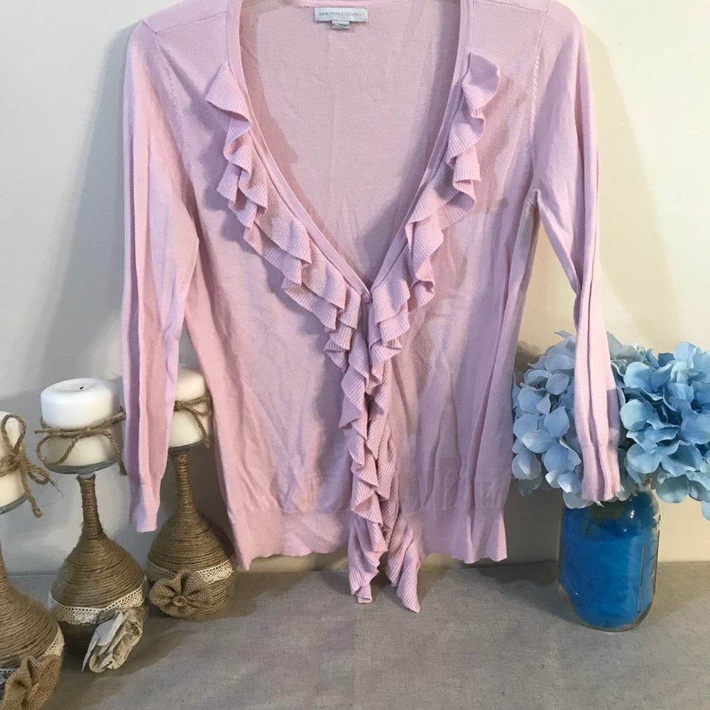 Lavender Ruffle Cardigan